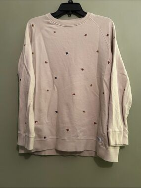 Banks Journal Embroidered Crewneck Sweatshirt 100% Organic Cotton Size M